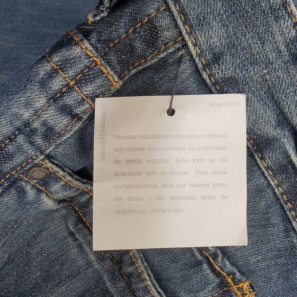 J. Ferrar Jeans Mens Distressed Wash Relaxed Straight Denim Barrier 42x30 NWT - Picture 6 of 16